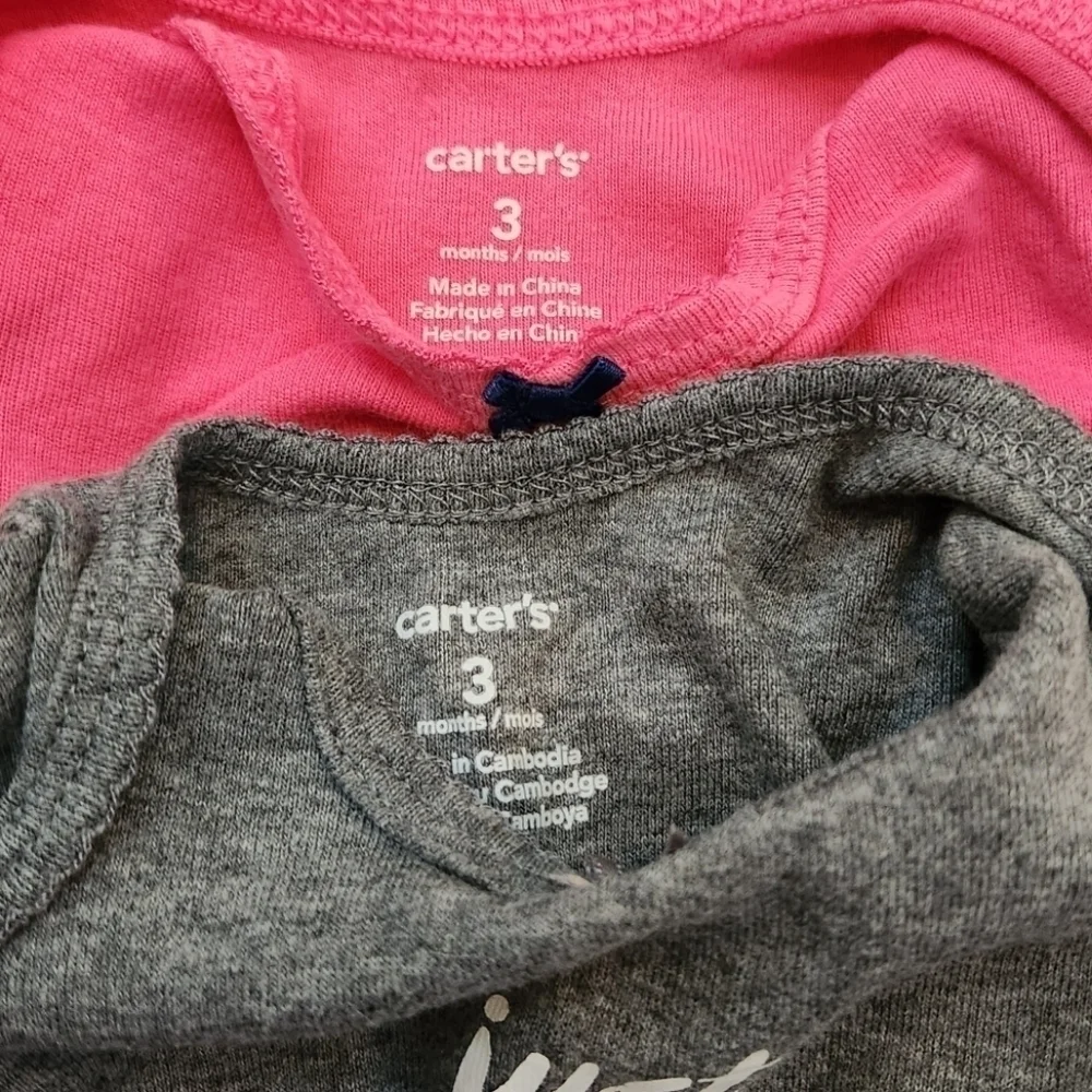 Lot of 12 Baby Girl Mostly Carter's Summer Clothes, 3 months